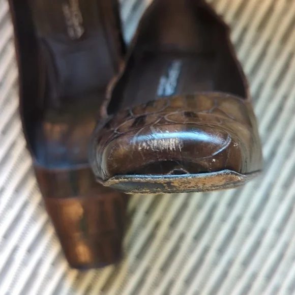 Via Spiga Croc Embossed 3" Heels - Picture 8 of 9